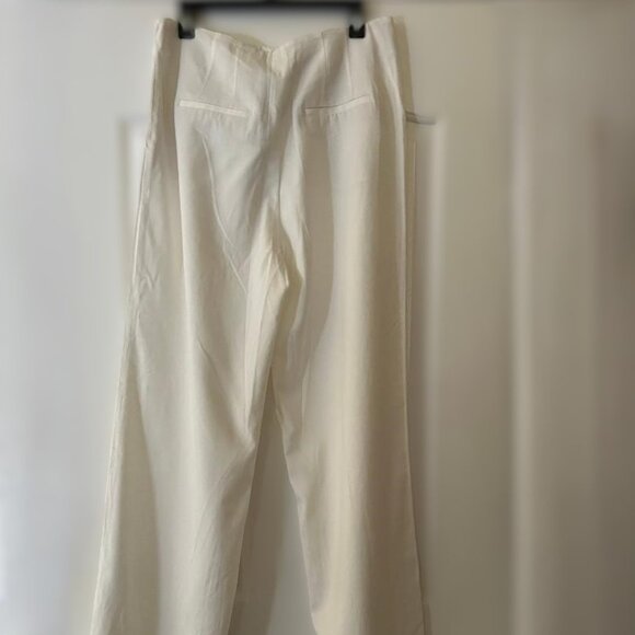 Massimo Dutti Viscose & Wool Blend Flowing Darted Wide Leg Trousers Size 10 NWT - Picture 3 of 15